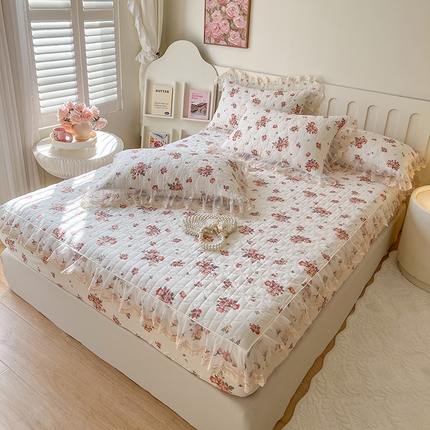 91家纺网 家纺一手货源 找家纺 （总）麒豆豆 2025新款水洗棉印花床笠三件套