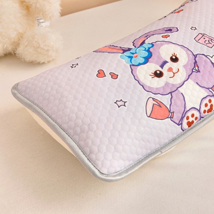 91家纺网 家纺一手货源 找家纺 富馨莱 2025新款儿童冰丝豆豆枕套 兔兔-紫