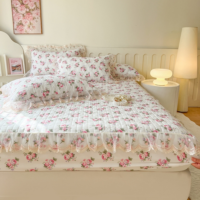 91家纺网 家纺一手货源 找家纺 麒豆豆 2025新款水洗棉印花床笠三件套 丽莎