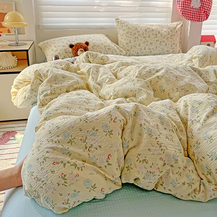 91家纺网 家纺一手货源 找家纺 （总）名品家纺 2025新款云感皱皱双层纱四件套