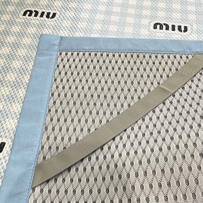 91家纺网 家纺一手货源 找家纺 布卢姆床垫2025新款A类数码印花冰藤席夏凉席--床席款 蓝miu