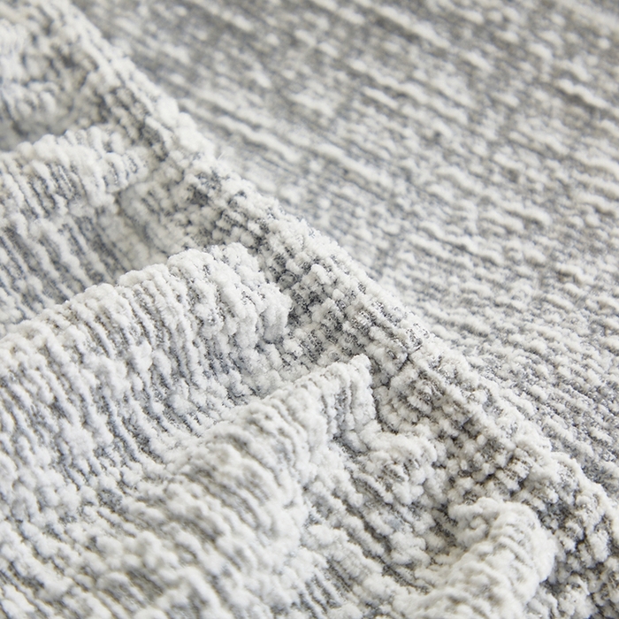 91家纺网 家纺一手货源 找家纺 丝绮鹿 2025新款竹节雪尼尔沙发套松紧款（大三人图）  月光浅灰