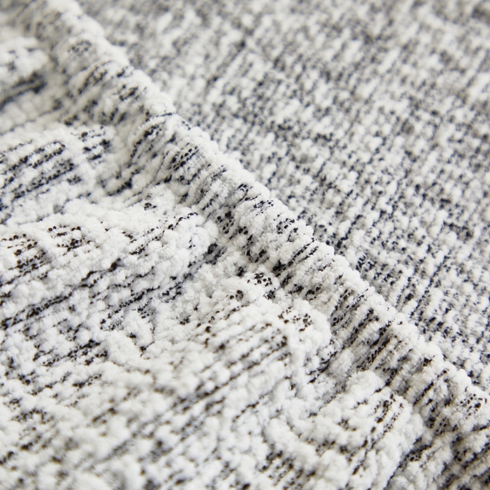 91家纺网 家纺一手货源 找家纺 丝绮鹿 2025新款竹节雪尼尔沙发套松紧款（大三人图）  深中灰