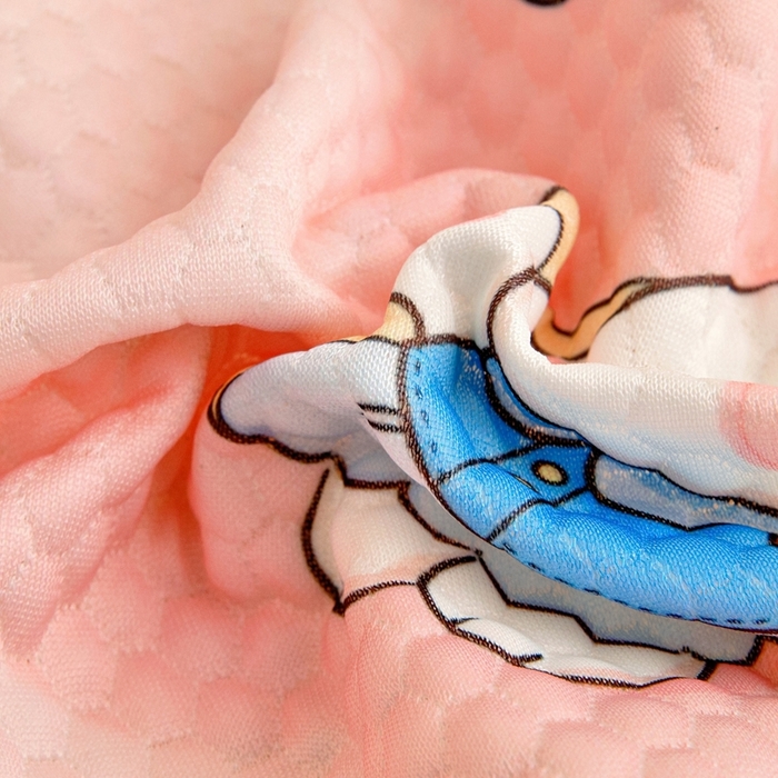 91家纺网 家纺一手货源 找家纺 富馨莱 2025新款儿童冰丝豆豆枕套 兔宝贝