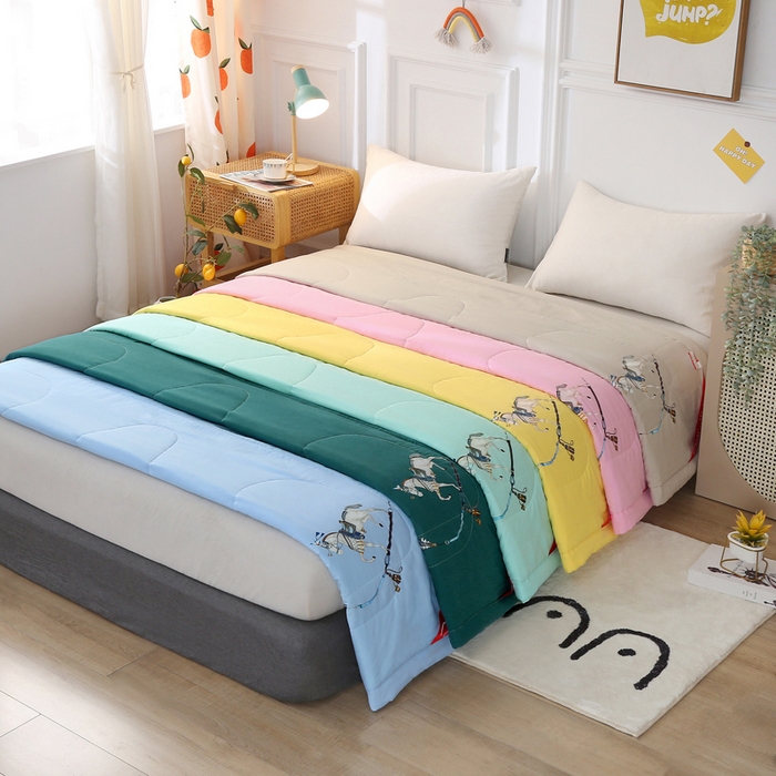 91家纺网 家纺一手货源 找家纺 妙赞2025新款水洗艾草夏被夏凉被空调被 组合图