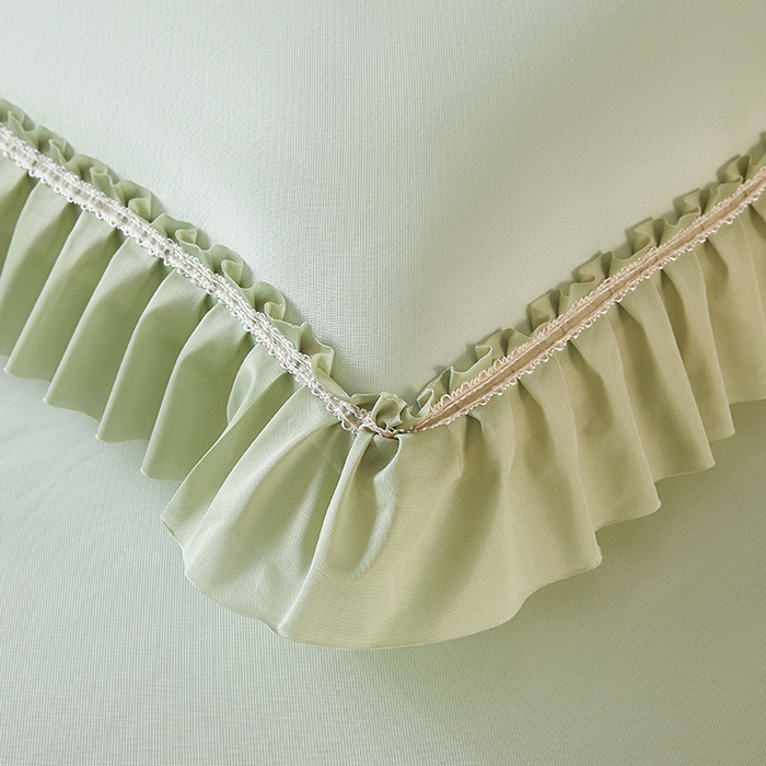 91家纺网 家纺一手货源 找家纺 （总）情恒家纺 2025新款纯色可拆卸PE海洋丝床裙席三件套