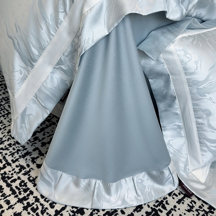 91家纺网 家纺一手货源 找家纺 2025新品床上用品高端A类100支天丝棉贡缎提花四件套全棉纯棉长绒棉夏季轻奢真丝全工艺 南溪-梦影蓝