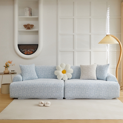 91家纺网 家纺一手货源 找家纺 （总）丝绮鹿 2025新款竹节雪尼尔沙发套松紧款（大三人图） 