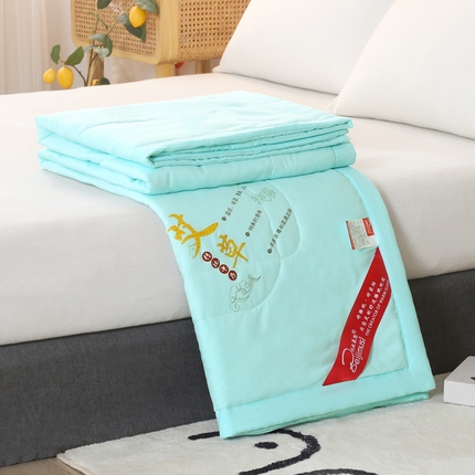 妙赞2025新款水洗艾草夏被夏凉被空调被 浅绿