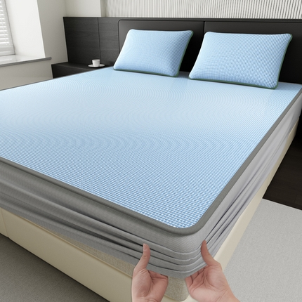 91家纺网 家纺一手货源 找家纺 （总）源舍家纺 2025新款冰丝提花千鸟格冰丝席凉席席子冰丝席凉席系列