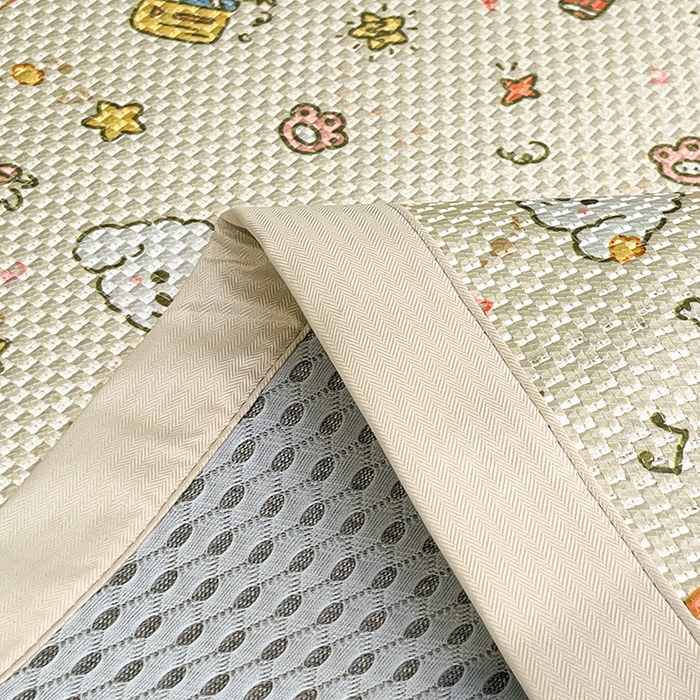 91家纺网 家纺一手货源 找家纺 布卢姆床垫2025新款A类数码印花冰藤席夏凉席--床席款 爆米花