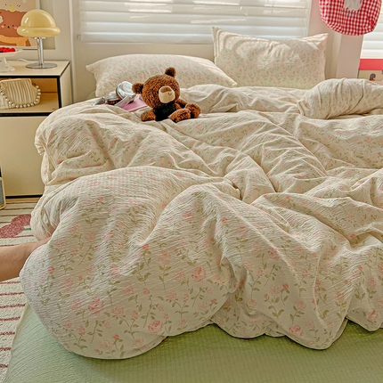 91家纺网 家纺一手货源 找家纺 （总）名品家纺 2025新款云感皱皱双层纱四件套