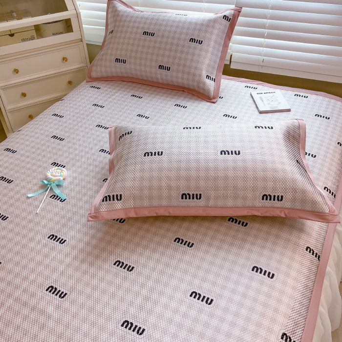 91家纺网 家纺一手货源 找家纺 布卢姆床垫2025新款A类数码印花冰藤席夏凉席--床席款 粉miu