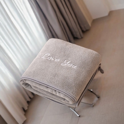 91家纺网 家纺一手货源 找家纺 （总）彩虹毛巾2025新款I Love you珊瑚绒毛巾浴巾套装网红情侣浴室加厚毛巾浴巾两件套