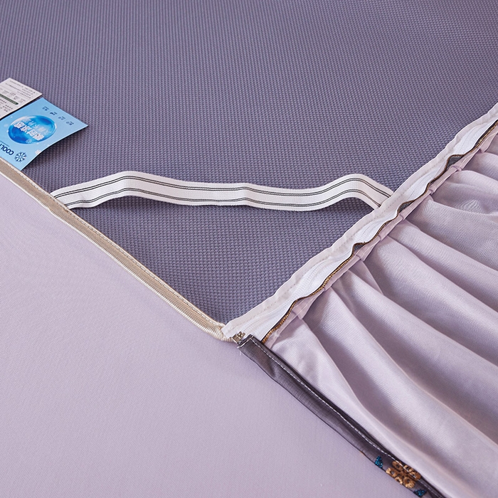 91家纺网 家纺一手货源 找家纺 情恒家纺 2025新款纯色可拆卸PE海洋丝床裙席三件套 优雅紫