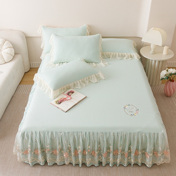 91家纺网 家纺一手货源 找家纺 好儿喜家纺  2025新款海洋丝凉感夏被四件套（此款控价所有尺寸（劵后）利润不得低于50元） 浅绿 