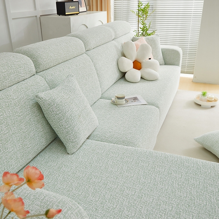 91家纺网 家纺一手货源 找家纺 （总）丝绮鹿 2025新款竹节雪尼尔沙发套松紧款（贵妃图）