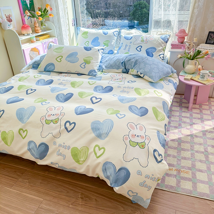 91家纺网 家纺一手货源 找家纺 （总）琪格格 2025春夏新款全棉纯棉40S13372小清新四件套