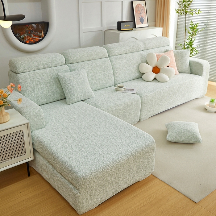 91家纺网 家纺一手货源 找家纺 （总）丝绮鹿 2025新款竹节雪尼尔沙发套松紧款（贵妃图）