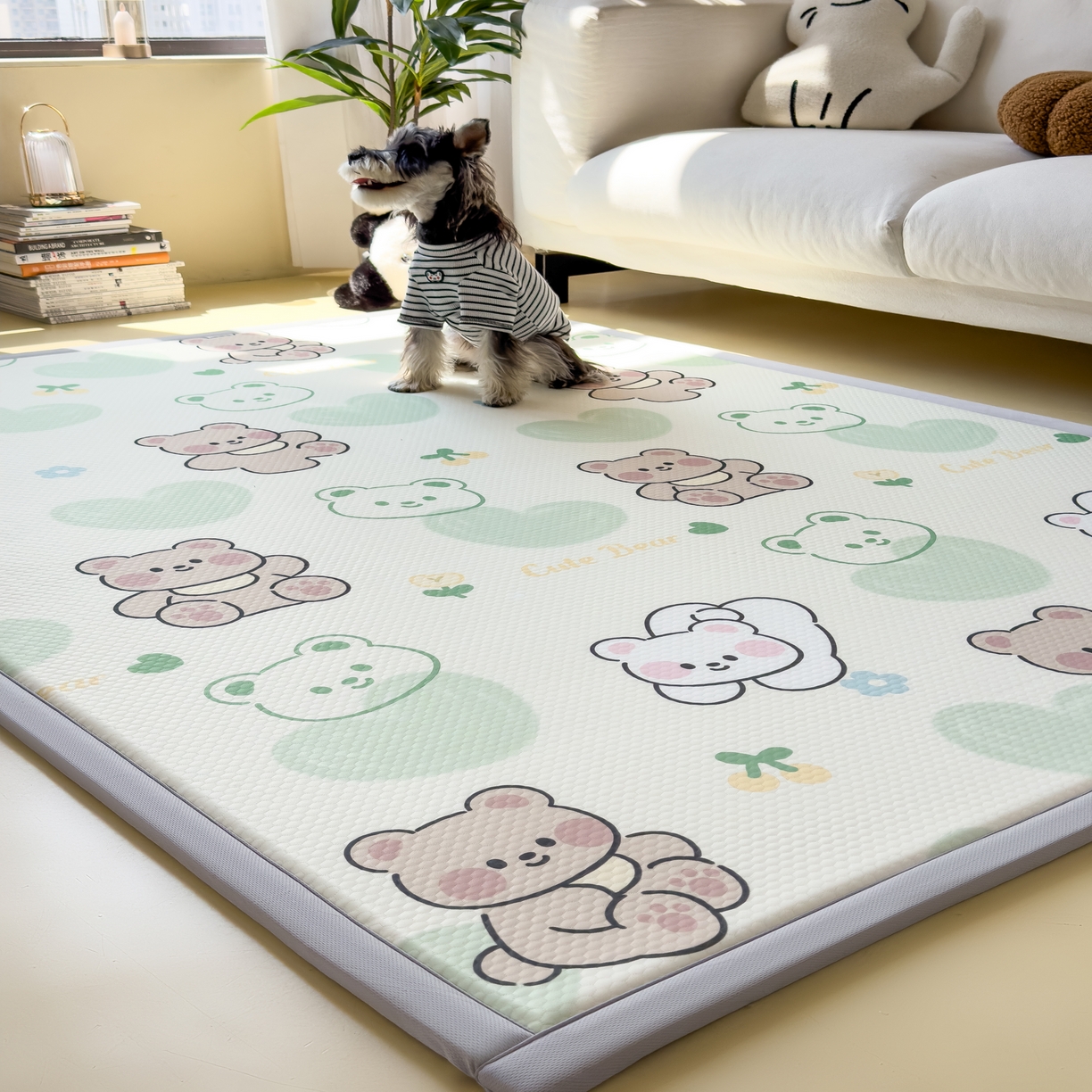 91家纺网 家纺一手货源 找家纺 席世家 2025新款印花豆豆多功能垫 熊猫宝宝