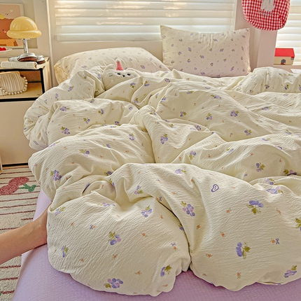 91家纺网 家纺一手货源 找家纺 （总）名品家纺 2025新款云感皱皱双层纱四件套