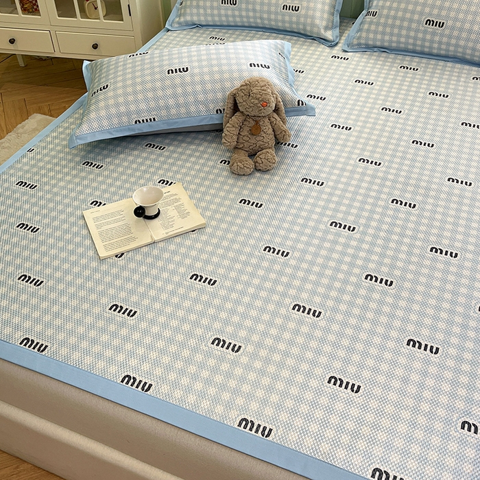 91家纺网 家纺一手货源 找家纺 布卢姆床垫2025新款A类数码印花冰藤席夏凉席--床席款 蓝miu