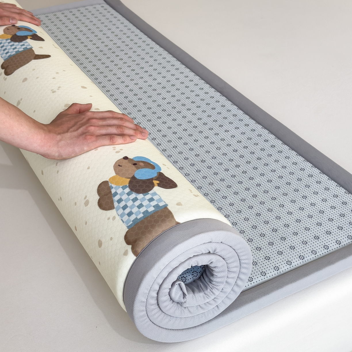 91家纺网 家纺一手货源 找家纺 （总）席世家 2025新款印花豆豆多功能地垫凉席垫