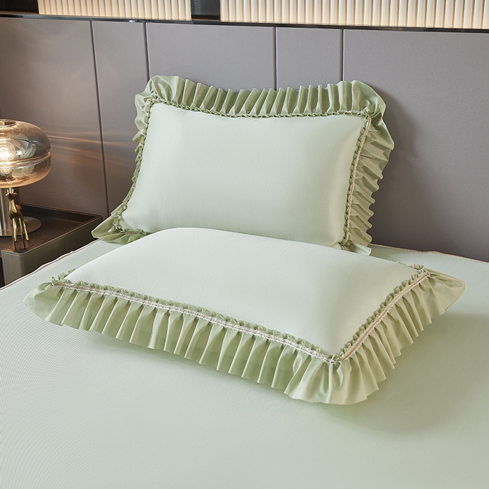 91家纺网 家纺一手货源 找家纺 （总）情恒家纺 2025新款纯色可拆卸PE海洋丝床裙席三件套