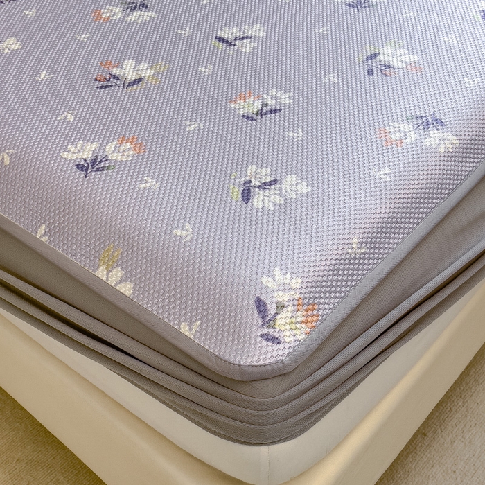 91家纺网 家纺一手货源 找家纺 布卢姆床垫2025新款A类数码印花冰藤席夏凉席--床笠款 紫蔷薇