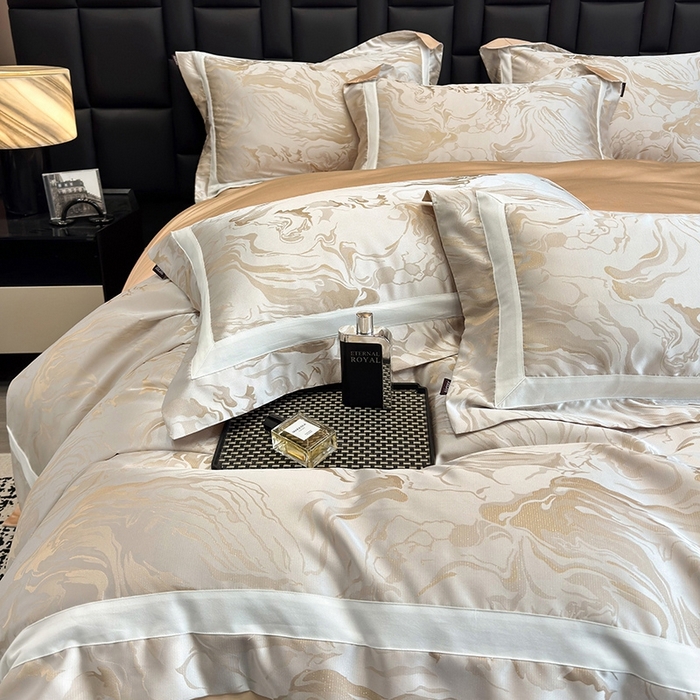 91家纺网 家纺一手货源 找家纺 2025新品床上用品高端A类100支天丝棉贡缎提花四件套全棉纯棉长绒棉夏季轻奢真丝全工艺 南溪-莉娅金