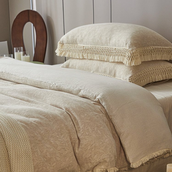 91家纺网 家纺一手货源 找家纺 （总）鲁爱家纺供货 2025新款棉麻流苏款四件套