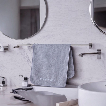 91家纺网 家纺一手货源 找家纺 （总）彩虹毛巾2025新款I Love you珊瑚绒毛巾浴巾套装网红情侣浴室加厚毛巾浴巾两件套