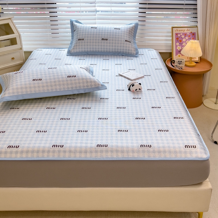 91家纺网 家纺一手货源 找家纺 布卢姆床垫2025新款A类数码印花冰藤席夏凉席--床笠款 蓝miu