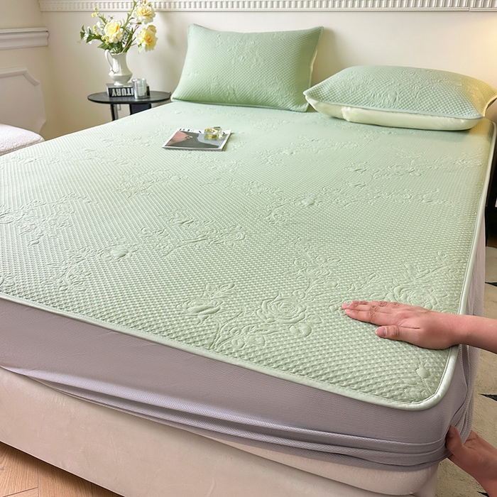 91家纺网 家纺一手货源 找家纺 布卢姆床垫2025新款A类PE乙纶冰豆豆床笠款凉席 玫瑰花园