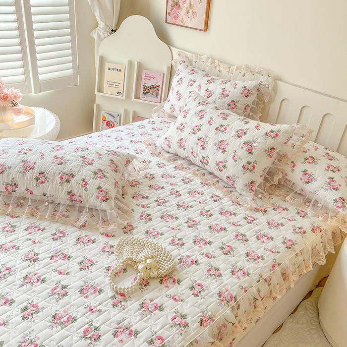 91家纺网 家纺一手货源 找家纺 麒豆豆 2025新款水洗棉印花床笠三件套 丽莎