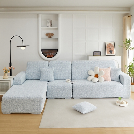 91家纺网 家纺一手货源 找家纺 （总）丝绮鹿 2025新款竹节雪尼尔沙发套松紧款（贵妃图）