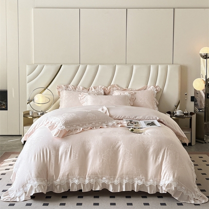 91家纺网 家纺一手货源 找家纺 （总）2025新款水洗天丝提花四件套-梦洛伊（床盖加20）