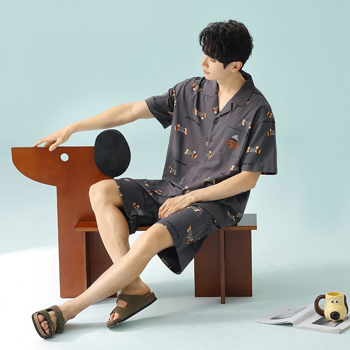 91家纺网 家纺一手货源 找家纺 （总）妍景家居生活馆2025新款男士满印腊肠狗-5E5151