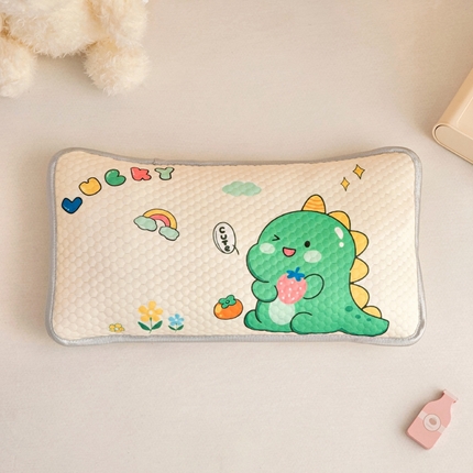 富馨莱 2025新款儿童冰丝豆豆枕套 恐龙漫画