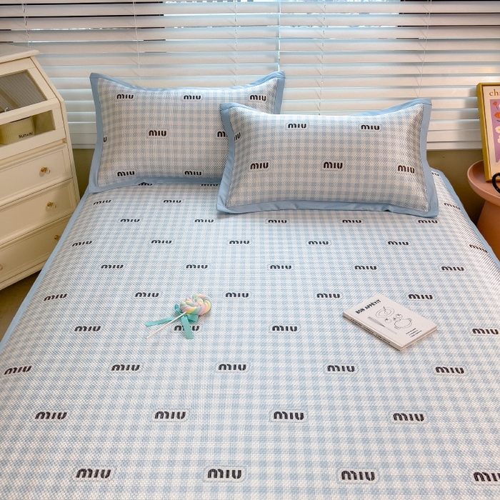 91家纺网 家纺一手货源 找家纺 布卢姆床垫2025新款A类数码印花冰藤席夏凉席--床席款 蓝miu