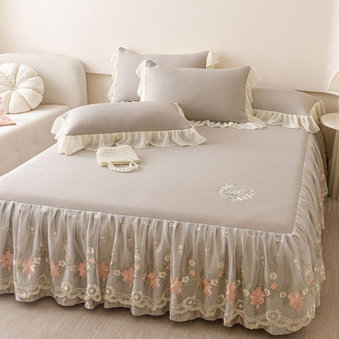 91家纺网 家纺一手货源 找家纺 好儿喜家纺  2025新款海洋丝凉感夏被四件套（此款控价所有尺寸（劵后）利润不得低于50元） 咖 