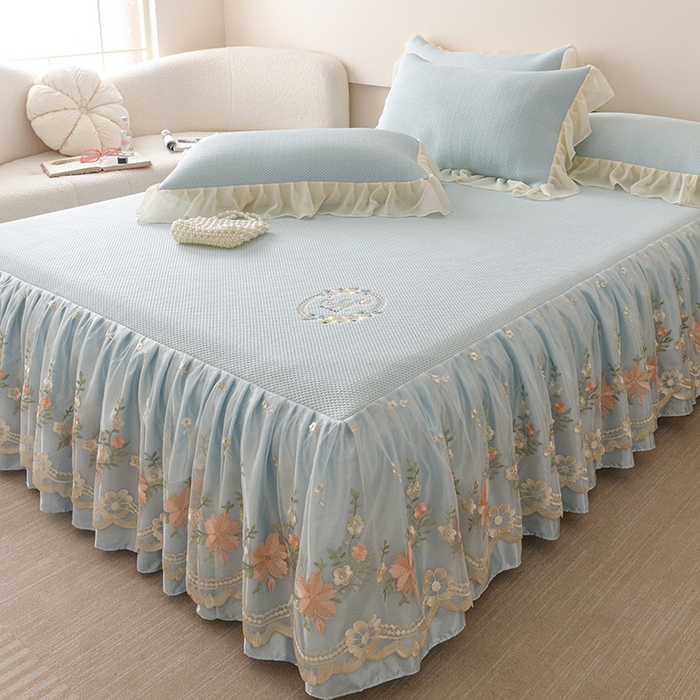 91家纺网 家纺一手货源 找家纺 好儿喜家纺  2025新款海洋丝凉感夏被四件套（此款控价所有尺寸（劵后）利润不得低于50元） 浅蓝 