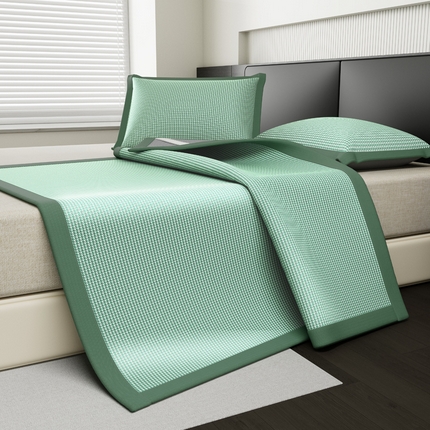 91家纺网 家纺一手货源 找家纺 （总）源舍家纺 2025新款冰丝提花千鸟格冰丝席凉席席子冰丝席凉席系列