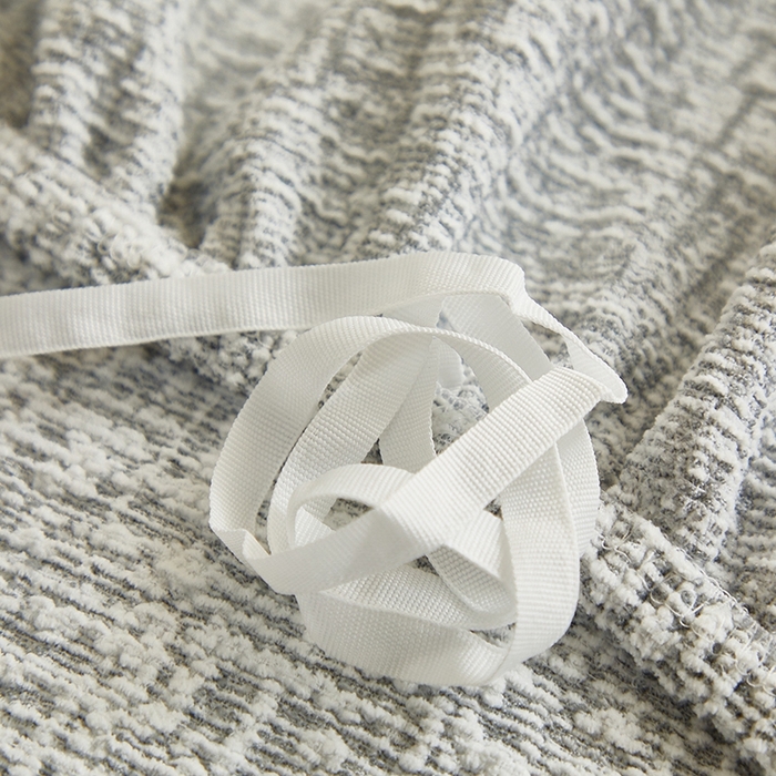 91家纺网 家纺一手货源 找家纺 丝绮鹿 2025新款竹节雪尼尔沙发套松紧款（大三人图）  月光浅灰