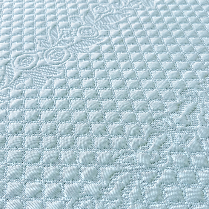 91家纺网 家纺一手货源 找家纺 布卢姆床垫2025新款A类PE乙纶冰豆豆床笠款凉席 夏日藤萝 蓝