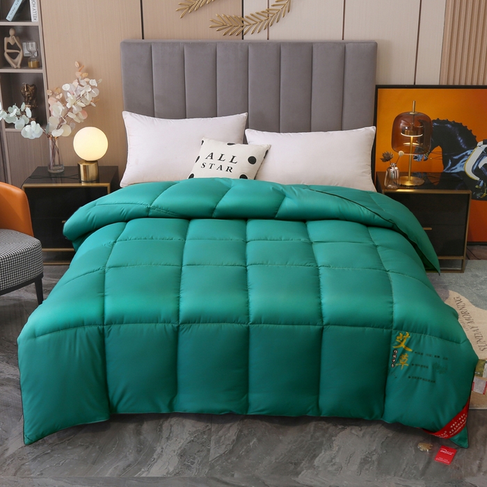 91家纺网 家纺一手货源 找家纺 妙赞2025新款水洗真丝艾草艾绒羽丝棉被被子被芯 绿色