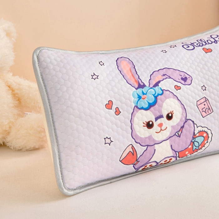 91家纺网 家纺一手货源 找家纺 富馨莱 2025新款儿童冰丝豆豆枕套 兔兔-紫