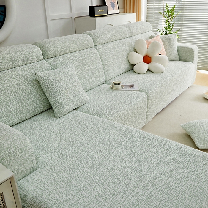 91家纺网 家纺一手货源 找家纺 （总）丝绮鹿 2025新款竹节雪尼尔沙发套松紧款（贵妃图）