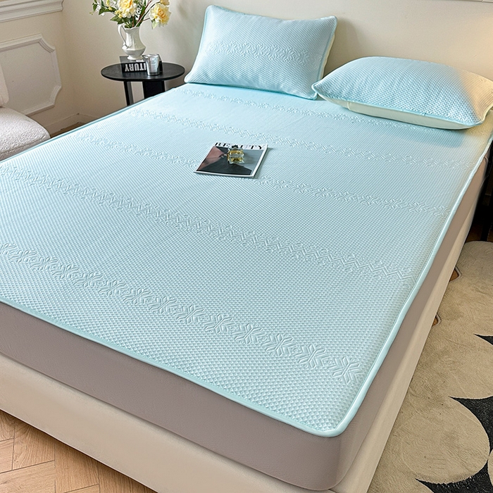 91家纺网 家纺一手货源 找家纺 布卢姆床垫2025新款A类PE乙纶冰豆豆床笠款凉席 雪花