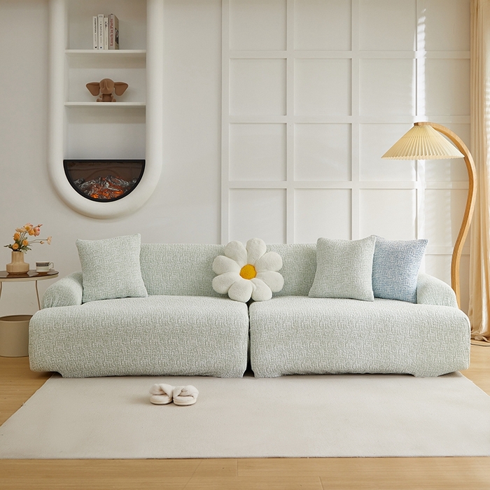 91家纺网 家纺一手货源 找家纺 （总）丝绮鹿 2025新款竹节雪尼尔沙发套松紧款（大三人图） 